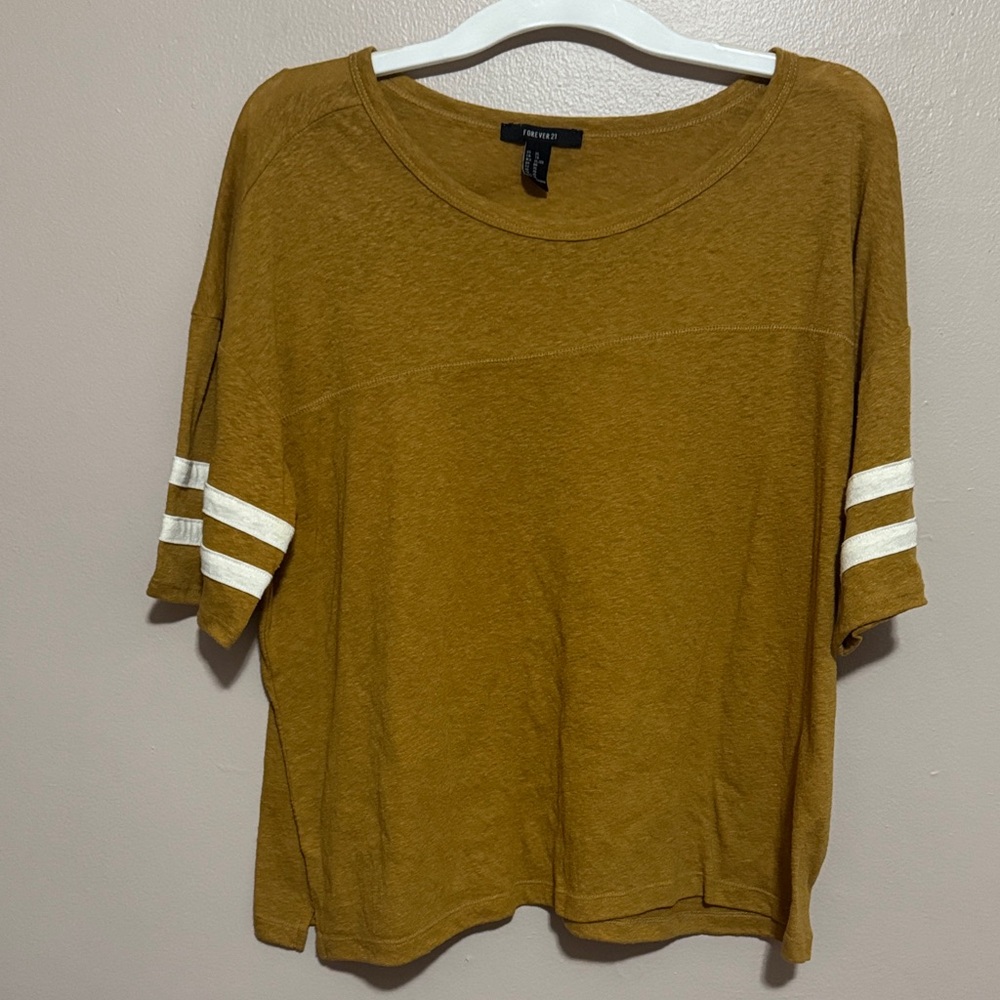 Forever 21 Golden Brown Short Sleeve Top